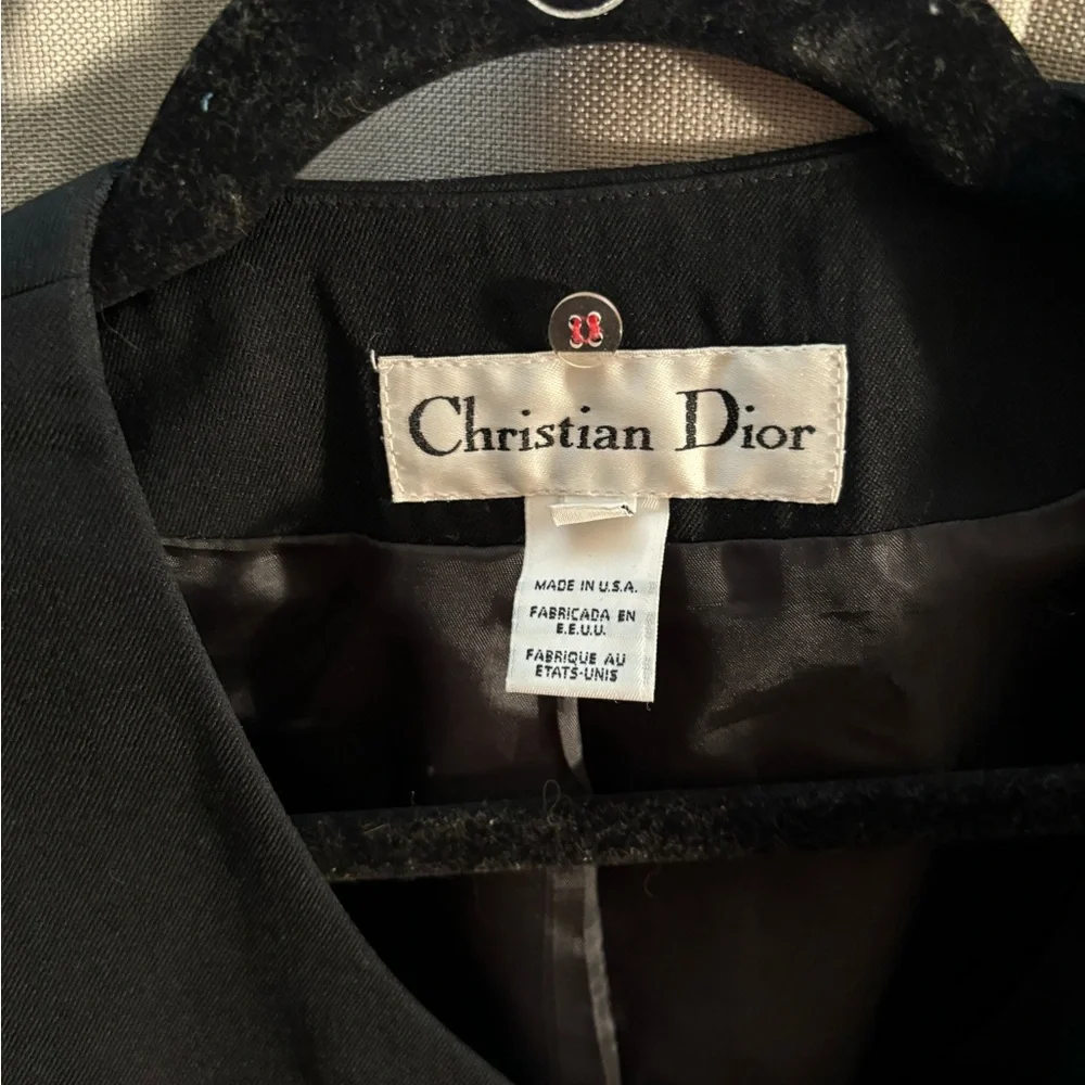 VINTAGE Dior Black and Gold Blazer Sleek Tailored Silhouette